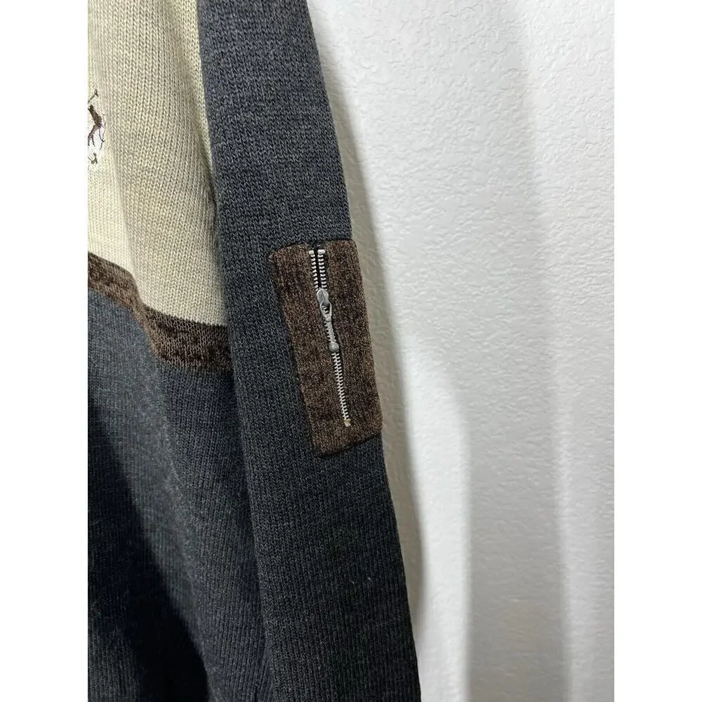 Vintage Morlotti Mens Knit Sweater Large? Polo Horse Embroidering